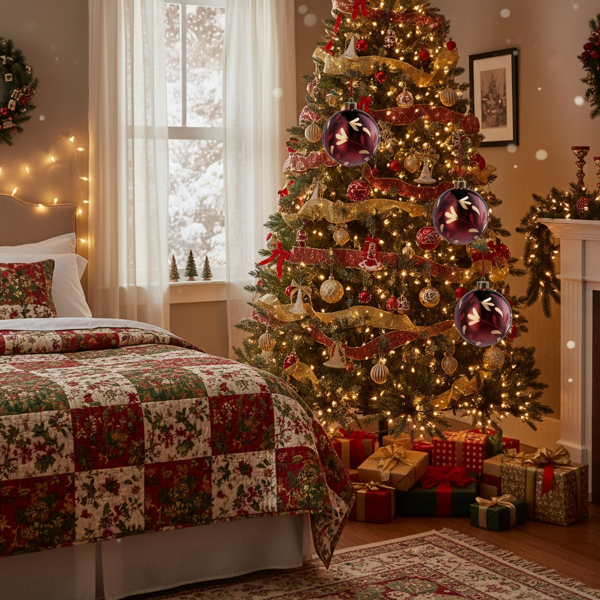 4件套4.7英寸圣诞玻璃球装饰品挂树装饰品闪亮的节日派对装饰品圣诞树装饰品FBA发货-12