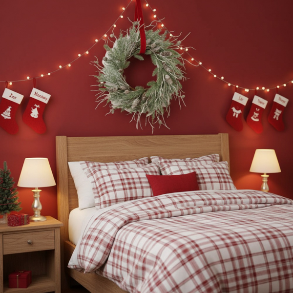 24英寸圣诞松花环松果和绿色节日门装饰，预点燃或自然风格，用于节日家居装饰FBA发货-10