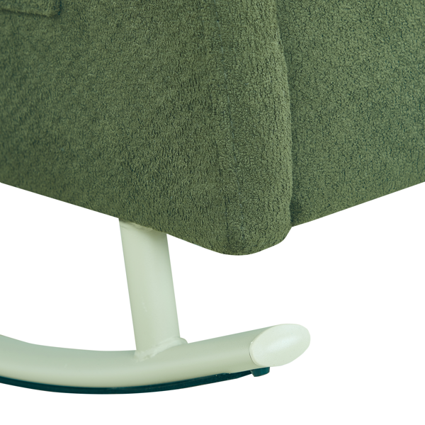 金属腿绒面布艺摇椅，配侧边储物袋——现代舒适与实用兼备-6