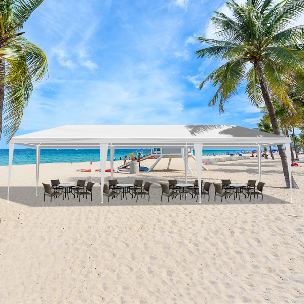 10X30ft 白色 无围布 仿折叠棚 喷塑钢管 PE布 LT-13