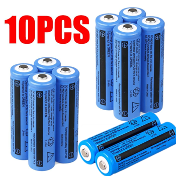 10pcs 18650锂电池3.7V锂离子可充电电池适用于手电筒头灯 (美国站点包邮物流发USPS/DHL/Fedex/UPS，不接受指定物流，TK/TEMU仅自提) (各平台政策不同，链接已附相关资质，如无所需资质请勿上架)