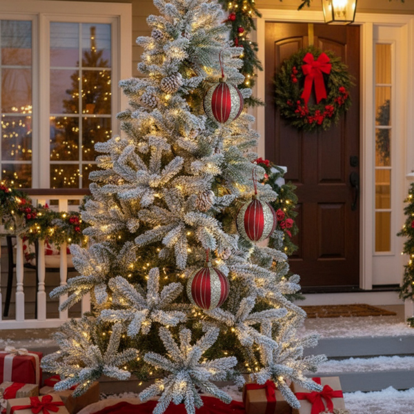 4件套4.7英寸圣诞玻璃球装饰品节日树悬挂装饰品派对装饰用品FBA发货-2