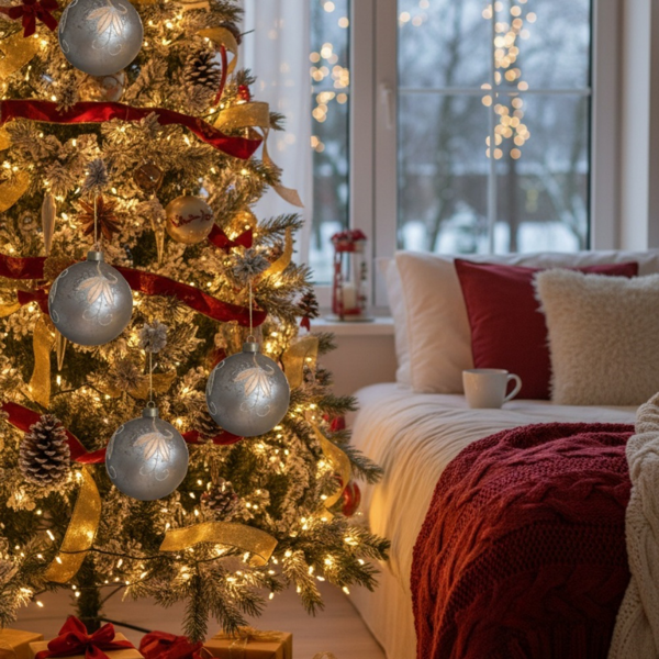 4件套圣诞球装饰品4.7英寸玻璃悬挂装饰品，用于节日树散装节日派对用品FBA发货-12