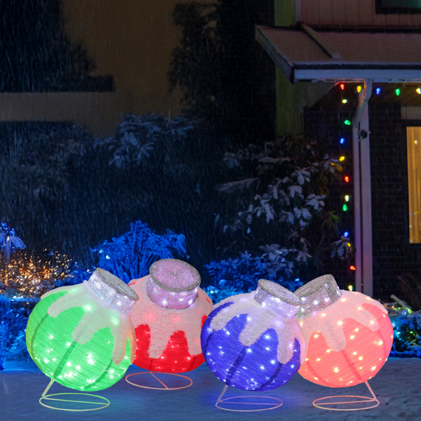 4pcs  18in  蓝粉绿红 灯球组合 葱布 320L多色皮线灯   伸缩款 圣诞灯饰经典元素 30V 6W 美规-14