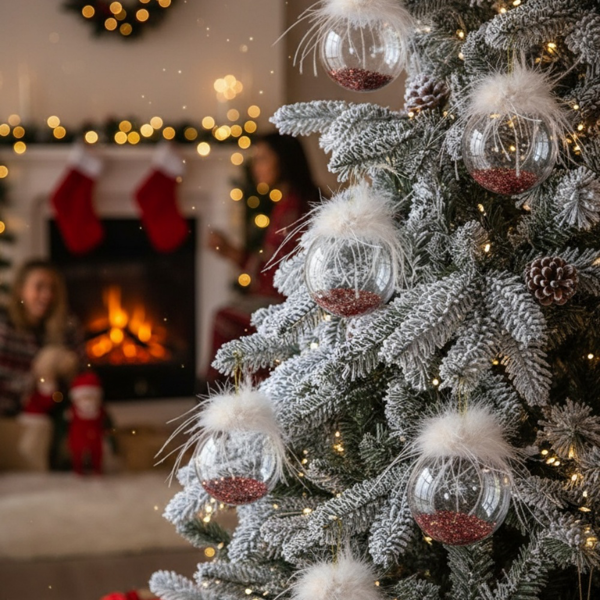 6件套3.9英寸玻璃圣诞装饰品，用于树木和节日派对装饰的装饰挂球，用于节日家居装饰FBA发货-10