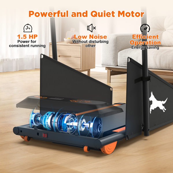 狗跑步机、中小型狗用宠物狗跑步机、重达220磅的狗用宠物跑步机、带液晶显示屏的健康和锻炼用耐用跑步机宠物健身跑步机-3