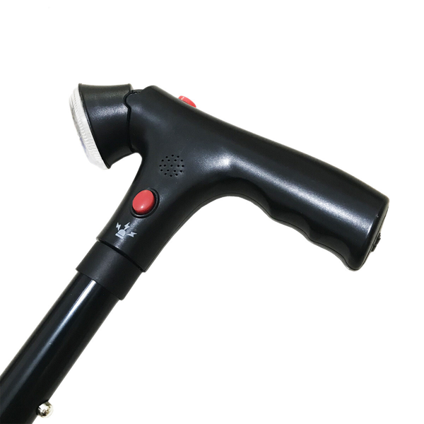 野营徒步手杖5级高度可调折叠手杖带LED灯和警报(TK/TMEU下自提)-2