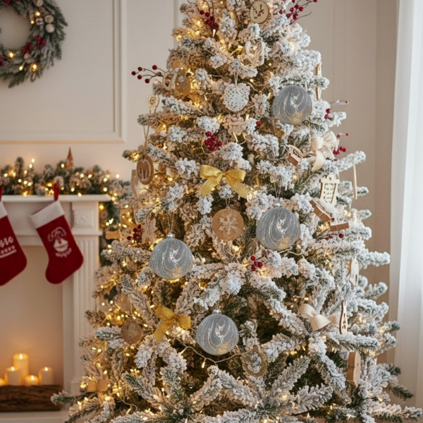 6PCS套3.9英寸圣诞树装饰球悬挂玻璃节日装饰品，用于派对树装饰FBA发货-15