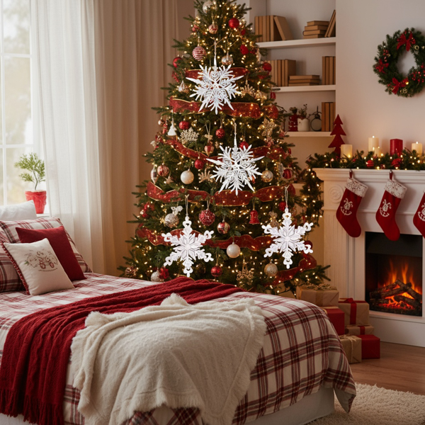 6件套圣诞树装饰品铁雪花挂件节日派对装饰品FBA发货-3