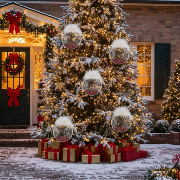 6件套3.9英寸玻璃圣诞装饰品，用于树木和节日派对装饰的装饰挂球，用于节日家居装饰FBA发货-12