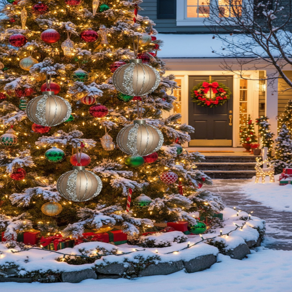 4件套4.7英寸圣诞玻璃球装饰品节日树悬挂装饰品派对装饰用品FBA发货-2