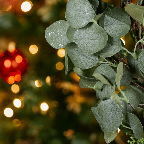 23.6英寸圣诞桉树花环绿色门花环假叶花环婚礼家前门装饰FBA发货-6