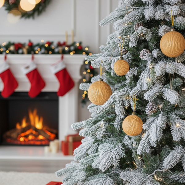 6件套3.9英寸玻璃圣诞球装饰品，用于节日树和派对圣诞装饰FBA发货-6