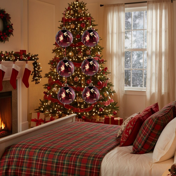 4件套4.7英寸圣诞玻璃球装饰品挂树装饰品闪亮的节日派对装饰品圣诞树装饰品FBA发货-17