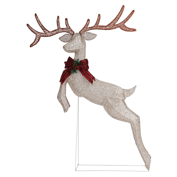 5ft  金色  跳跃驯鹿 撒粉网布 100L暖白皮线灯  圣诞灯饰麋鹿 4.5V 3.6W 英规-5