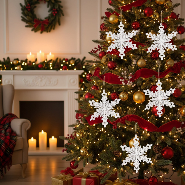 6件套铁质雪花圣诞节装饰品装饰圣诞树圣诞派对挂件套装FBA发货-14