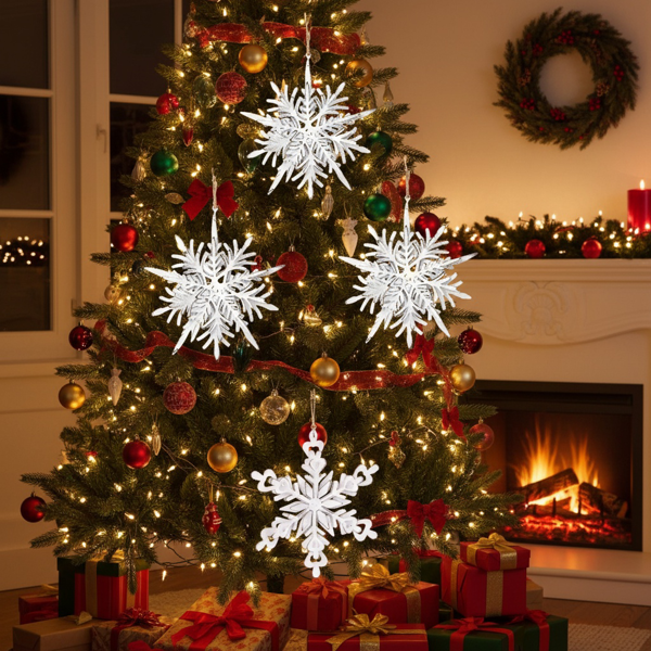 6件套圣诞树装饰品铁雪花挂件节日派对装饰品FBA发货-13