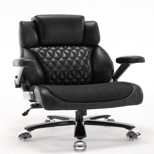 500磅又大又高的办公椅符合人体工程学的网状座椅办公椅，带可调节腰部支撑、升降头枕、3D翻转臂和大型橡胶脚轮，成人高靠背行政电脑椅-7