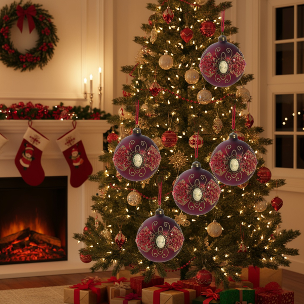 6PCS套3.9英寸圣诞球装饰品圣诞树悬挂派对装饰品节日家居装饰FBA发货-15