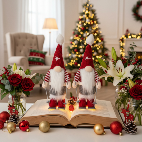 2件套圣诞侏儒节日装饰可爱的桌面装饰品，用于派对礼品和家居展示FBA发货-6