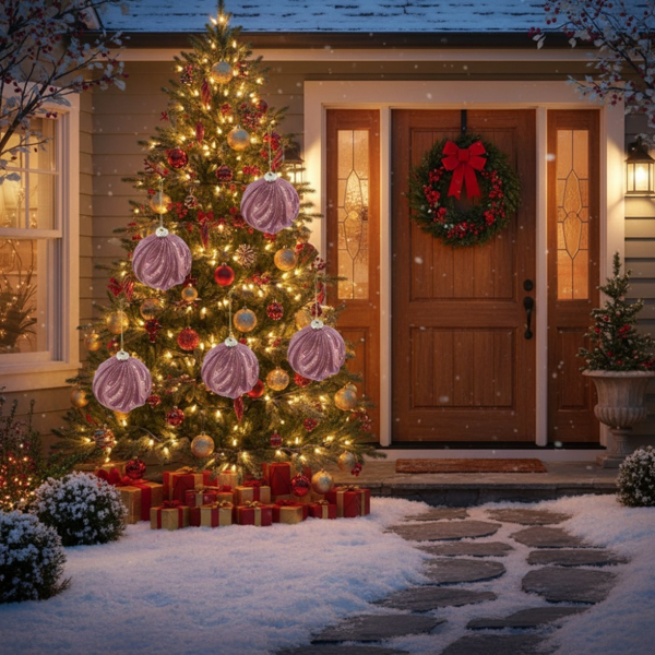 6PCS套3.9英寸圣诞球装饰品节日树派对装饰玻璃悬挂装饰品鲜艳的颜色散装易于悬挂FBA发货-16