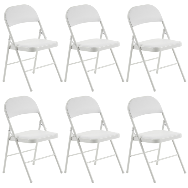 6pcs PVC 钢管 白色 软包折叠椅 40*45*78cm-1