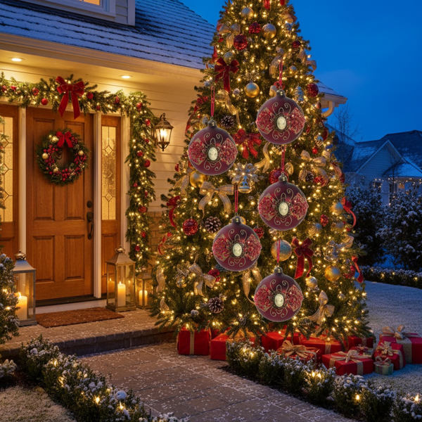 6PCS套3.9英寸圣诞球装饰品圣诞树悬挂派对装饰品节日家居装饰FBA发货-17