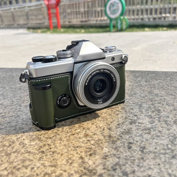 真皮手工相机手柄包，适用于奥林巴斯 OM SYSTEM OMVt（咖啡色）-20