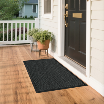 1pc 斜方格 复合橡胶 灰色 60*90*0.7cm 橡胶地垫 厨房&家用