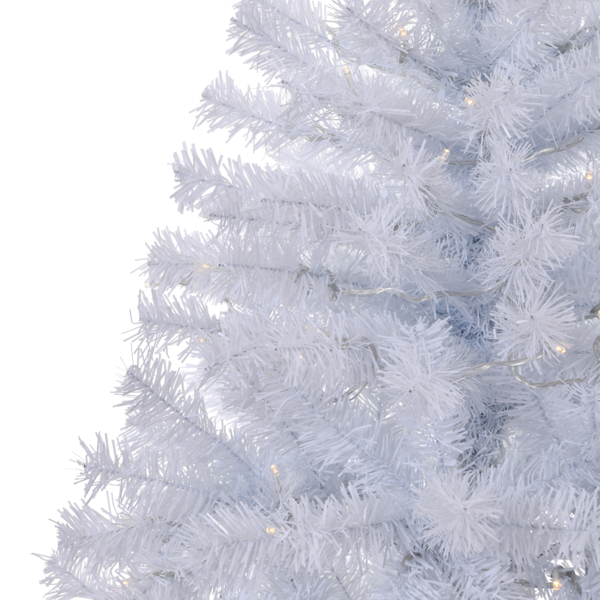 4ft 白色 140灯 暖色8模式    346枝头 自动树 PVC 圣诞树 英规-3