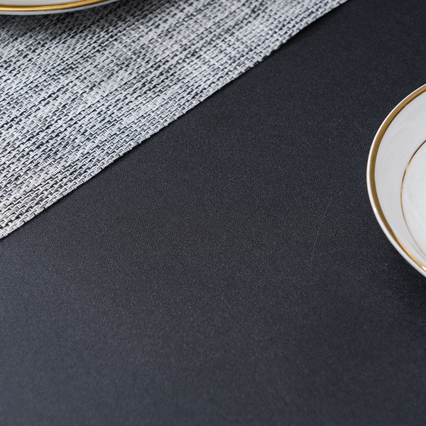 拆装 密度板 铁 黑色 银色烤漆 餐桌椅套装 1桌2椅 椭圆桌面-35