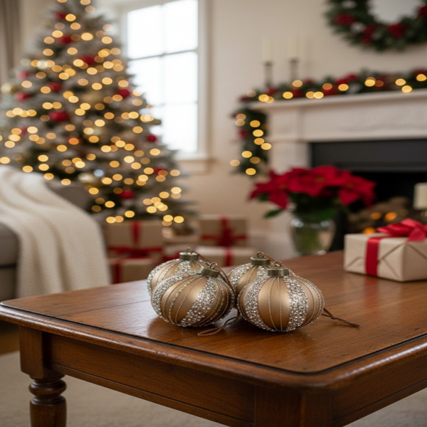 4件套4.7英寸圣诞玻璃球装饰品节日树悬挂装饰品派对装饰用品FBA发货-11