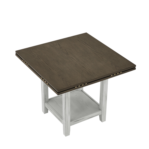 多功能扩展折叠桌，可坐4人，带储物空间，四边折叠桌可节省空间同事还可以扩大使用面积，适用于厨房，客厅等。-8