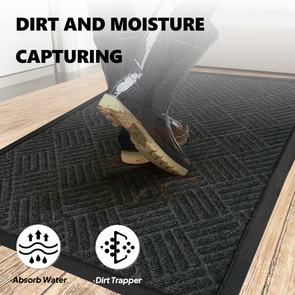 1pc 斜方格 复合橡胶 灰色 60*90*0.7cm 橡胶地垫 厨房&家用-6