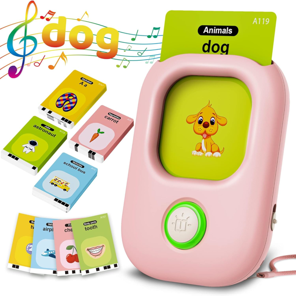 （TEMU&TK仅支持自提)儿童插卡早教学习机，英文单词有声识字启蒙卡片机-1
