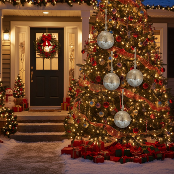 4件套圣诞挂球饰品木制圣诞树饰品节日派对装饰品圣诞树饰品FBA发货