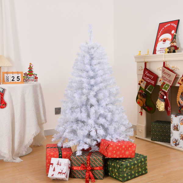 4ft 白色 140灯 暖色8模式    346枝头 自动树 PVC 圣诞树 英规-8