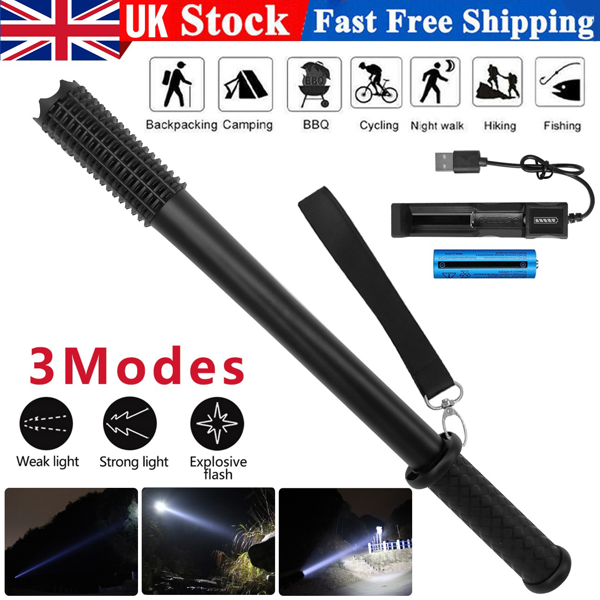 3模式USB充电LED手电筒徒步安全手电筒露营户外手电筒套装-1