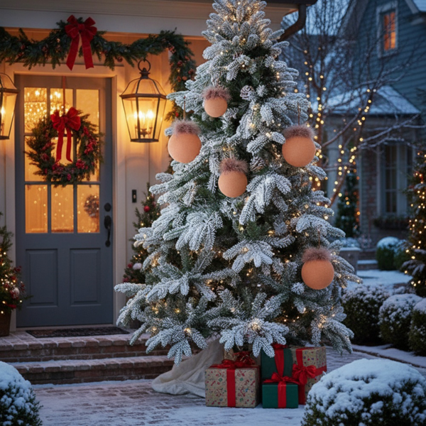 4件套4.7英寸圣诞球装饰品用于节日树装饰的玻璃挂球闪亮的圣诞派对装饰品FBA发货-3