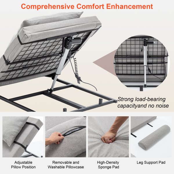 电动可调节床架带靠枕-3