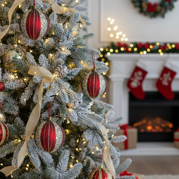 4件套4.7英寸圣诞玻璃球装饰品节日树悬挂装饰品派对装饰用品FBA发货-5