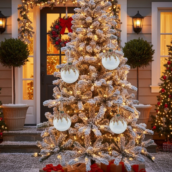 6件套3.9英寸圣诞球装饰品圣诞树派对玻璃节日装饰品悬挂圣诞球FBA发货-2