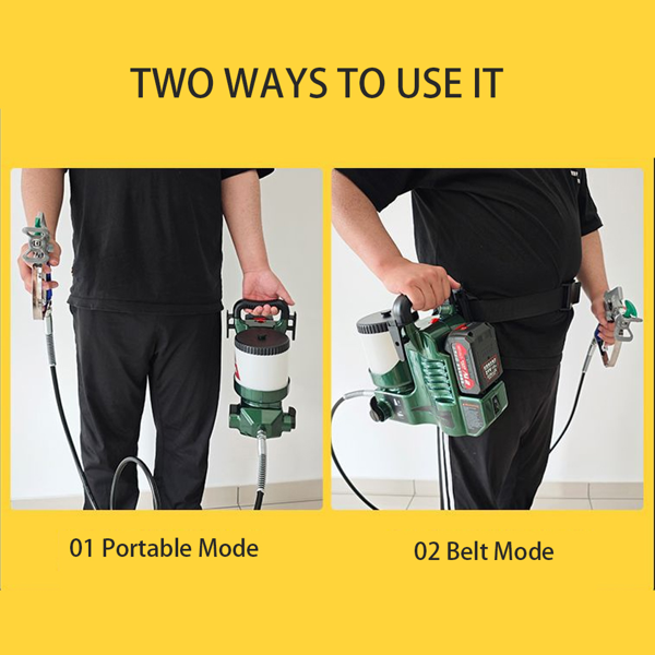 手持式高压喷漆机，适用于牧田 21V 电池-6