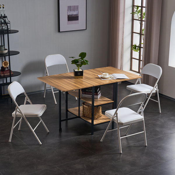 6pcs PVC 钢管 白色 软包折叠椅 40*45*78cm-52