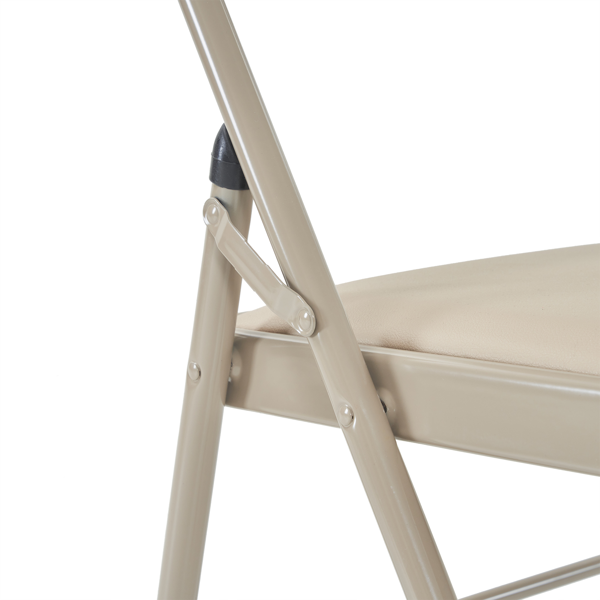 4pcs 简易皮革 PVC 钢管 浅棕色 软包折叠椅 40*45*78cm-11