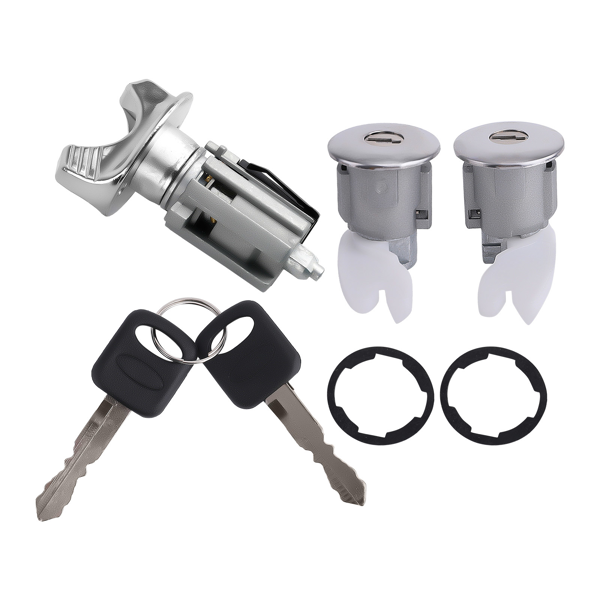2把钥匙点火锁芯及车门锁芯套装 适用于Bronco F150 F250 F350 1992-1996款-1