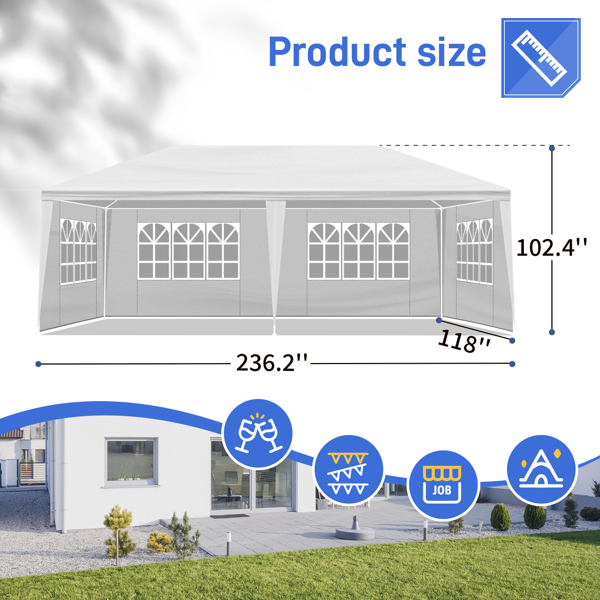 10*20ft  白色 6围  仿折叠棚  2门4窗  PE布 喷塑铁管-9