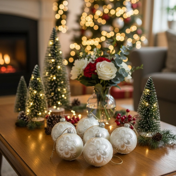 6件套玻璃圣诞球装饰品3.9英寸树挂装饰节日派对套装FBA发货-8