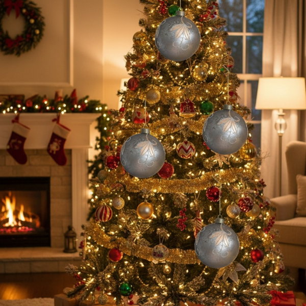 4件套圣诞球装饰品4.7英寸玻璃悬挂装饰品，用于节日树散装节日派对用品FBA发货-15