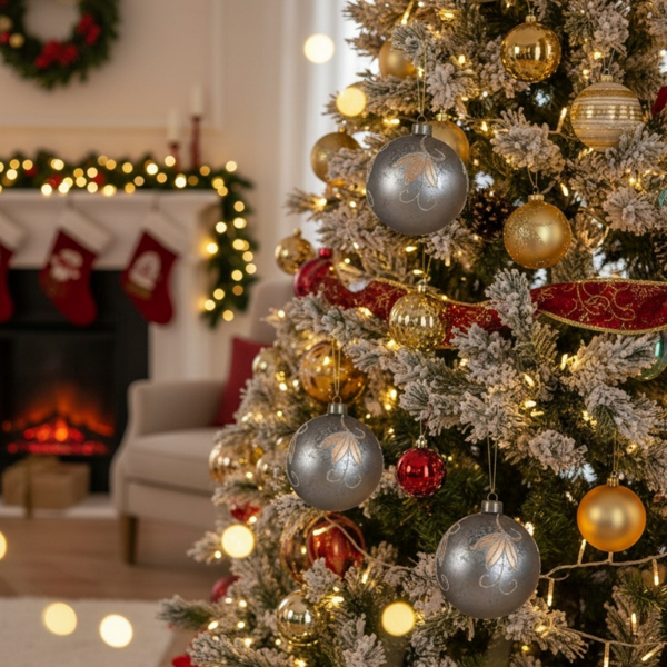 4件套圣诞球装饰品4.7英寸玻璃悬挂装饰品，用于节日树散装节日派对用品FBA发货-7